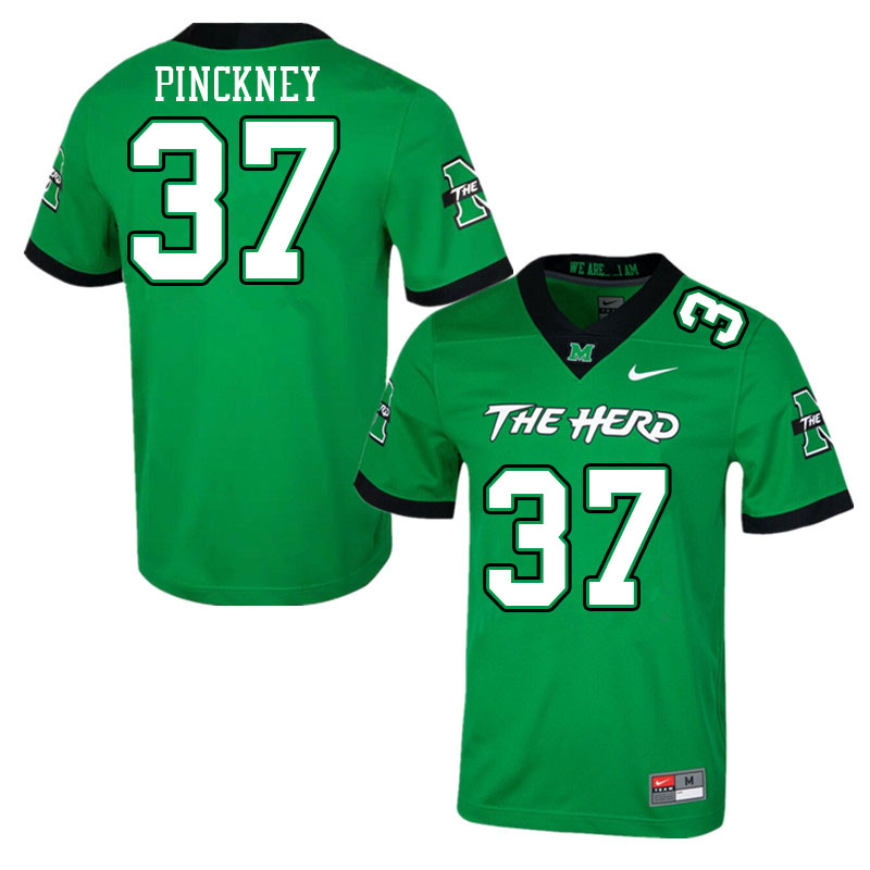Men #37 Jacob Pinckney Marshall Thundering Herd College Football Jerseys Stitched-Green - Click Image to Close